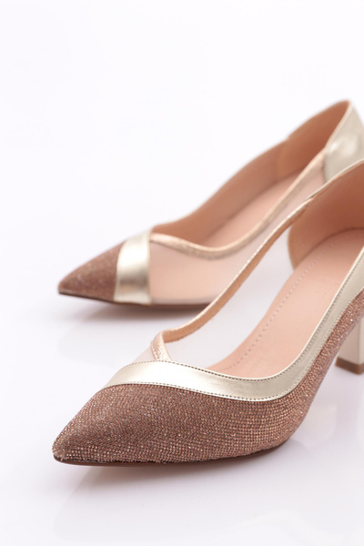 DGN Women's Heeled Shoes Gold Metallic 7782621