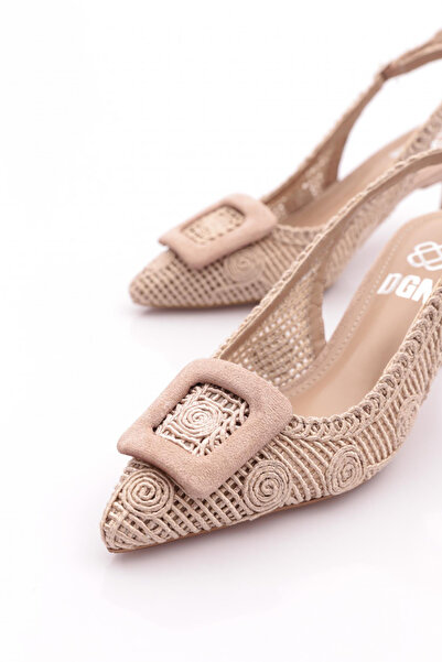 DGN 5627 Kadin Kare Tokali Topuklu Ayakkabı