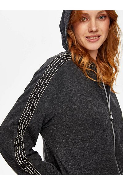 Faik Sönmez Women's Silvery Soft Textured Tracksuit Top U69277