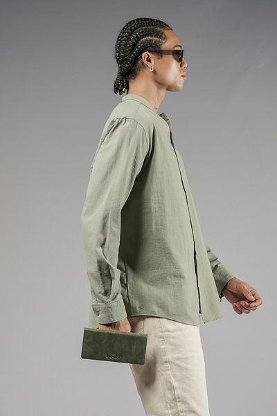 Butik TREND WE Judge Collar Βαμβακερό λινό ύφασμα κανονικό ανδρικό πουκάμισο