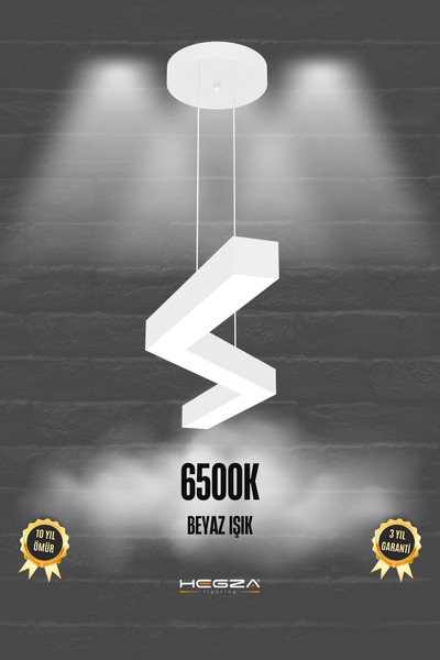 Hegza Lighting Gabbıano (BEYAZ KASA, BEYAZ IŞIK) Ledli Modern Led Avize, Salon, Mutfak, Antre, Hol, Masa, Sarkıt