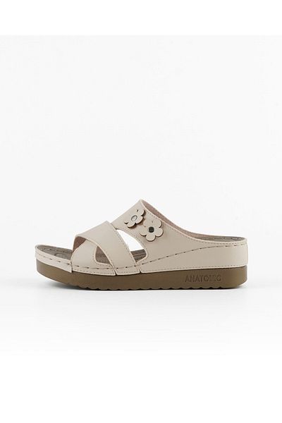 Tigerline Women's Slippers Dk161 Beige Fanetta Orthopedic Summer Daily Home & Outdoor Slippers