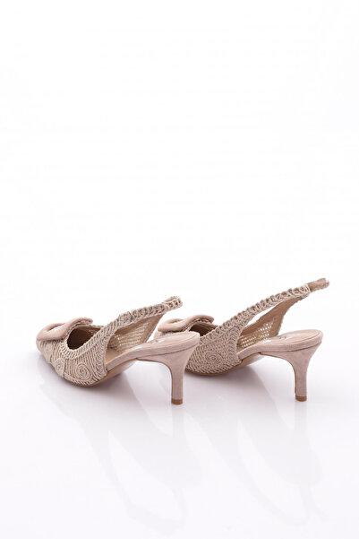 DGN 5627 Kadin Kare Tokali Topuklu Ayakkabı