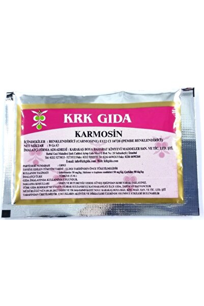 Krk Gıda Renklendirici Pembe (CARMOISINE)(E122) (9GR*12 ADET) (PEMBE GIDA BOY...