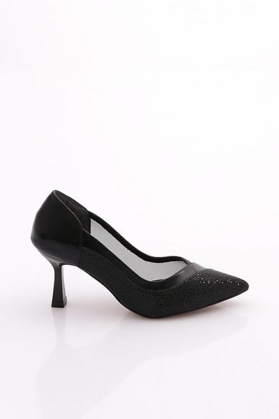 DGN Women's High Heel Shoes Black Metallic 7782621