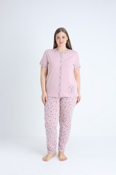 Cotpark Women's Plus Size 100% Cotton Short Sleeve Pajamas Set 14655