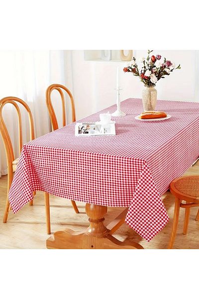 baladı home ev tekstil home collection Square Pattern Gingham Tablecloth, Table Cloth, Picnic Cloth