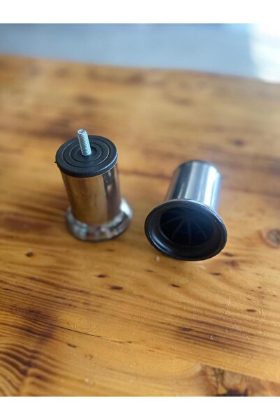 BUDAKMETAL38 Metal 8 Cm Krom Metal Ayak 8 Adet ( Ci̇vatasi M/8)