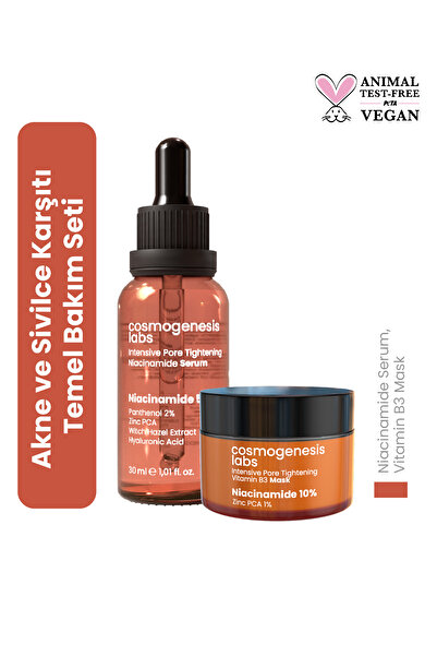 Cosmogenesis Labs Acne Ve Gözenek Karşıtı Temel Cilt Bakım Seti Vegan