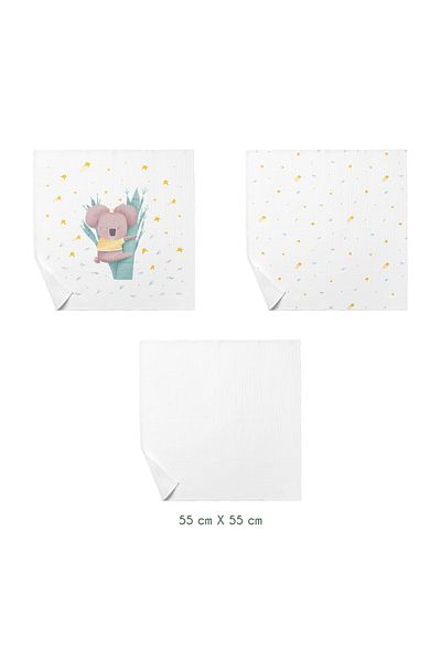 Casadora Baby 100% Cotton 3-Piece Muslin Cover Set -55X55Cm