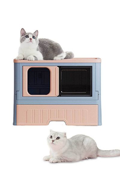 KidLe Large Stainless Steel Cat Litter Box Cats Toilet Metal Kitten Litter Pan