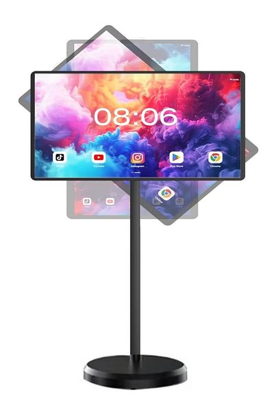 FlashHawk 21.5 Inch Portable TV Floor Smart Screen - LCD Touch Display Screen with Adjustable Stand