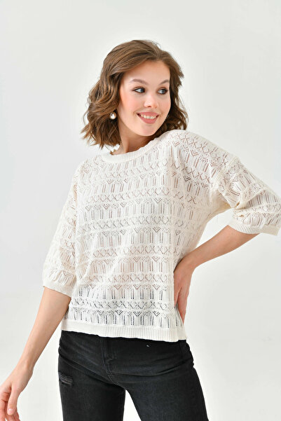 Park Karon Πέτρα δαντελωτή πλέξη ελαφρύ Casual Knitwear Γυναικείο πουλόβερ