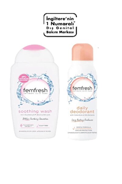 Femfresh Genital Bölge Rahatlatıcı Yıkama Jeli 250 ml Intimate Deodorant 125 ml