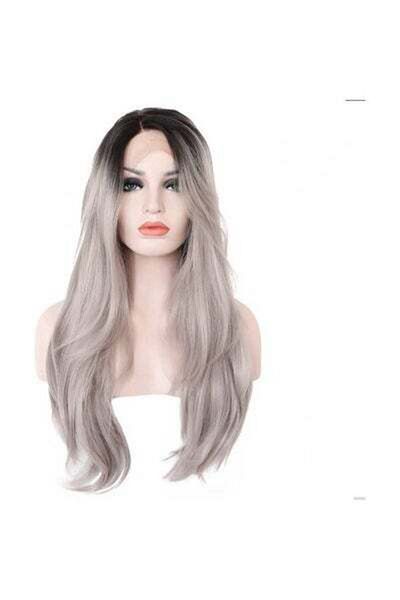 HALAMODO Long Straight Wig Grey