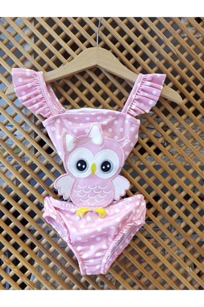 PD KIDS 585 KIZ ÇOCUK BAYKUŞLU MAYOKİNİ (DAR KALIP)