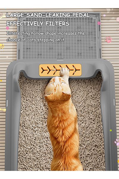 KidLe Stainless Steel Cat Litter Box Metal Cat Litter Box