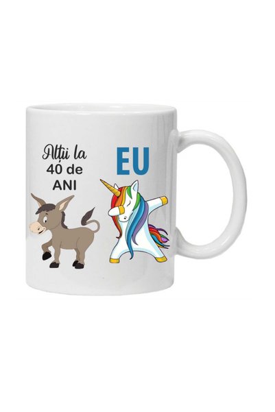 OEM Cana albă personalizată „Alții la 40”, INOVATIX. 330 ml