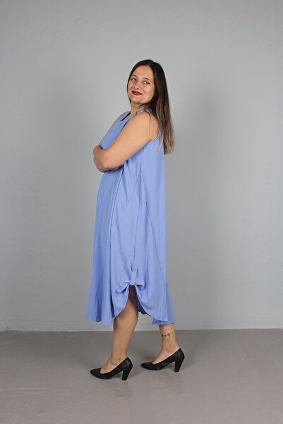 Truva XXL Φόρεμα με υφαντό λουράκι μεγάλου μεγέθους