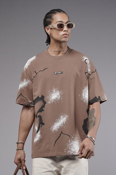 king brich Ανδρικό μπλουζάκι Oversize Mold Lightening Printed