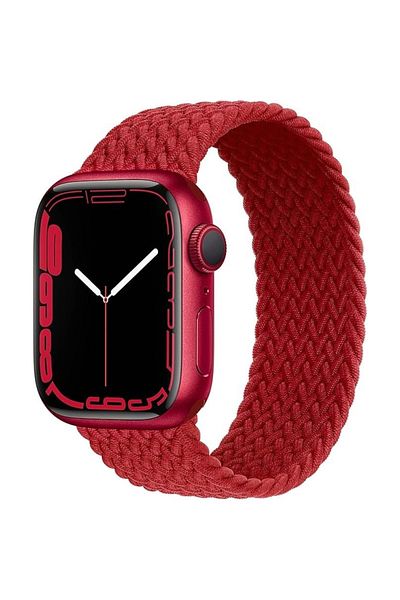 Generic حزام رياضي مرن من النايلون مضفر بحلقة فردية + حافظة ساعة لساعة Apple Watch مقاس 44/45 مم، سلسلة 8/7/SE/6/5/