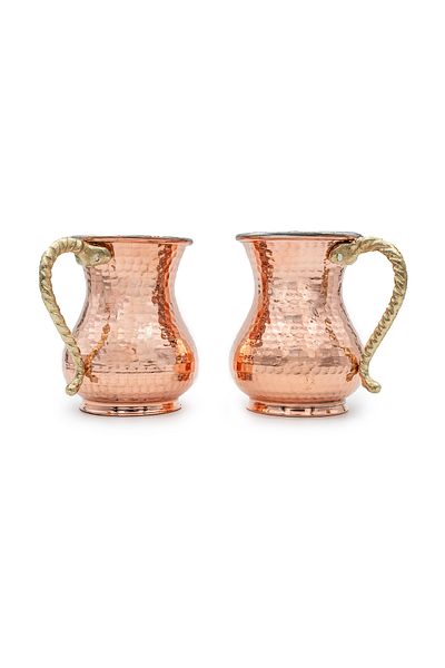 ANTEPSEPETİ 2-Pack Ayran Glasses with Copper Hammer