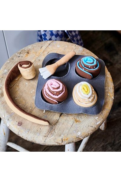 IKEA DUKTIG 6-Piece Roll Set Cinnamon/Bun | Realistic Toy Pastries for Play Kitchens