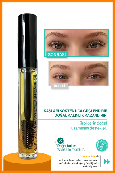 Wyess Organik Kaş Kirpik Bakım Yağı - Lavanta Yağı, Biberiye Yağı, E Vitaminli