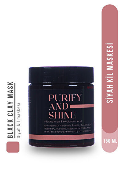 GLOWTİCA COSMETİCS Siyah Kil Maskesi Kolajen Etkili, Siyah Nokta Ve Leke,Karşıtı 150 Ml.