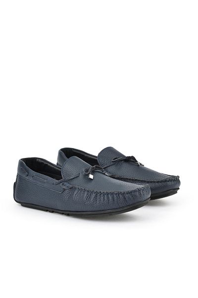 Ziya Men's Genuine Leather Shoes - Navy Blue 1511007 Zb01