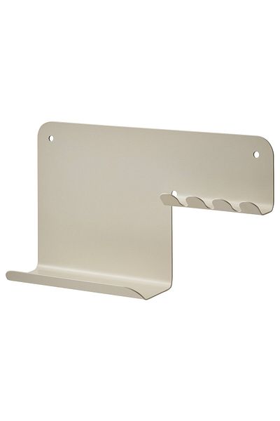 IKEA HAVREKROSS Wall organiser w hooks, light grey-beige, 23 x 13 cm
