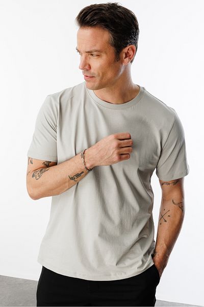 GENIUS STORE Men's T-Shirt 100% Cotton Regular Fit Crew Neck Basic T-Shirt