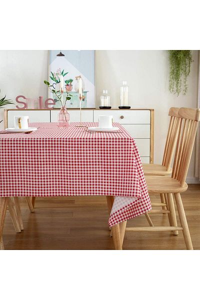 baladı home ev tekstil home collection Square Pattern Gingham Tablecloth, Table Cloth, Picnic Cloth
