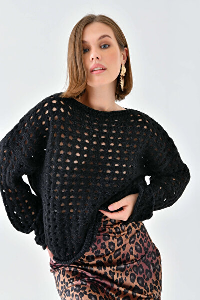 Park Karon Оверсайз светр з велосипедним коміром - трикотажний светр з блиску...