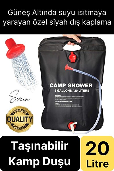 Svein Premium Güneşte Isınabilen Taşınabilir Katlanabilen 20 Lt Kamp Duşu Set...