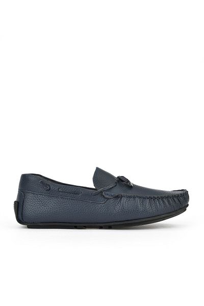 Ziya Men's Genuine Leather Shoes - Navy Blue 1511007 Zb01