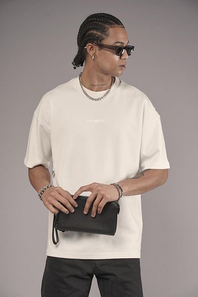 king brich Μπλουζάκι με έθνικ μοτίβο πίσω με στάμπα Oversize Fit
