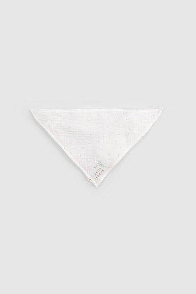 Little Gusto Organic Cotton Muslin Ecru Triangle Scarf
