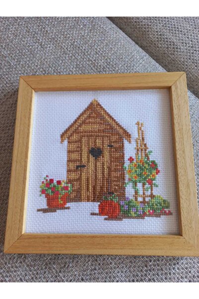 Ege Dekorasyon Yeşim Eren Dekoratif, Ahşap Çerçeveli, Kanaviçe Duvar Tablosu 22 cm x 22 cm