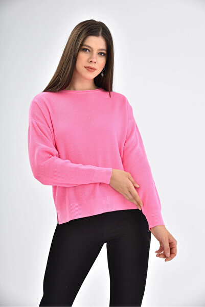 Park Karon Long Slit Crew Neck Seasonal Knitwear Sweater