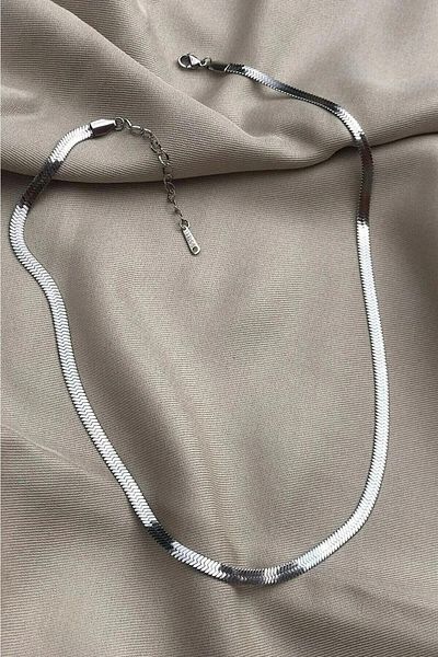 The Collection Tarnish Free Guaranteed Silver Flat Chain Italian 316L Steel Necklace