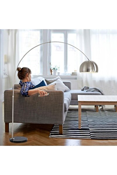 YENİCE AYDINLATMA 9907-1 DEVE BOYNU MERMER AYAKLI LAMBEDER SİLVER BÜYÜK