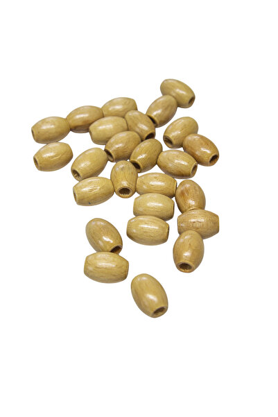 Serhat Aksesuar ve El İşçilik خرزة خشبية بيضاوية 2 سم (10 قطع)