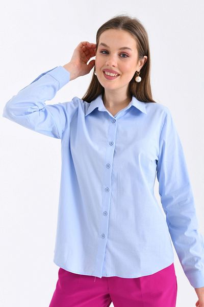 Park Karon Cămașă țesută pentru femei Blue Basic