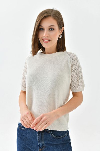 Park Karon Stone Detailed Openwork Women's Knitwear Seasonal Sweater