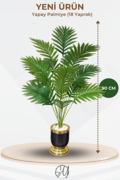 SY Vista Yapay Palmiye - Areka Palmiyesi 18 Adet Yaprak - Doğal Görünüm