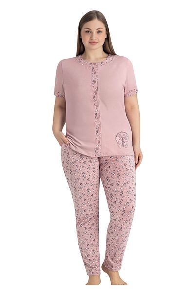 Cotpark Women's Plus Size 100% Cotton Short Sleeve Pajamas Set 14655
