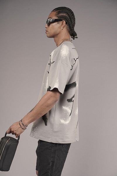 king brich Ανδρικό μπλουζάκι Oversize Mold Lightening Printed
