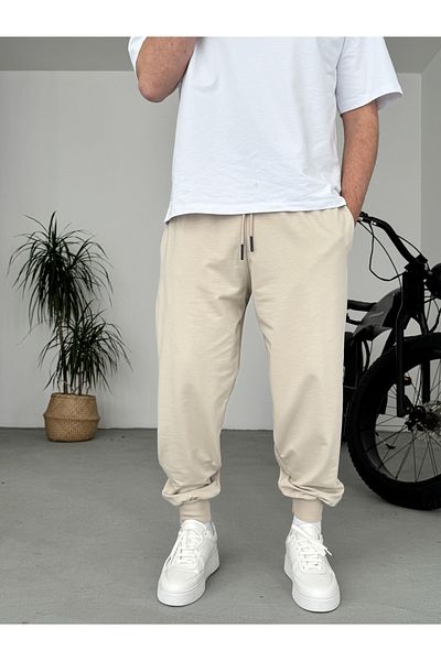 BYBASICMAN Beige Ribbed Two Yarn Tracksuit By-061