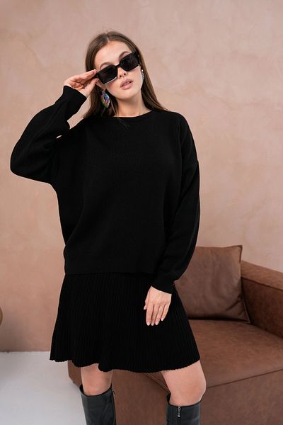 Park Karon Women's Crew Neck Sweater Skirt Double Set